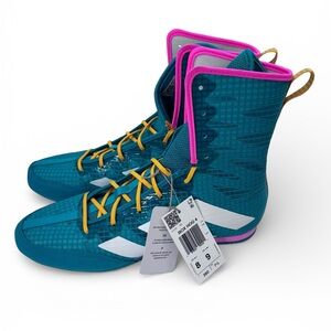 Adidas Box Hog 4 Boxing Shoes Pure Teal Pink JR5382 Mens 8 Womens 9 Lightweight